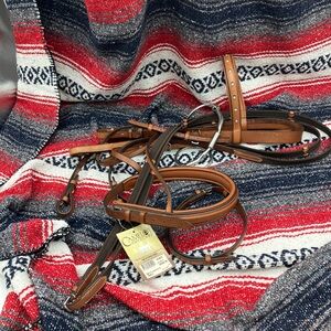 Covello Drop Nose double Bridle in whisky brown